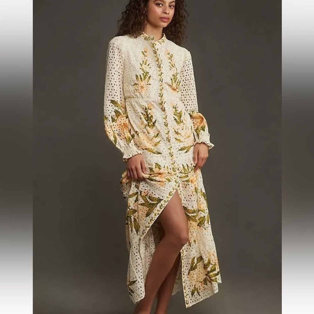 FARM Rio Floral Eyelet Maxi Dress - Ivory